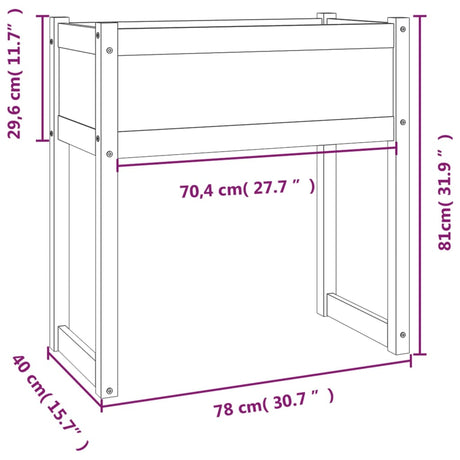 Plantenbak 78x40x81 cm massief grenenhout wit - AllerleiShop