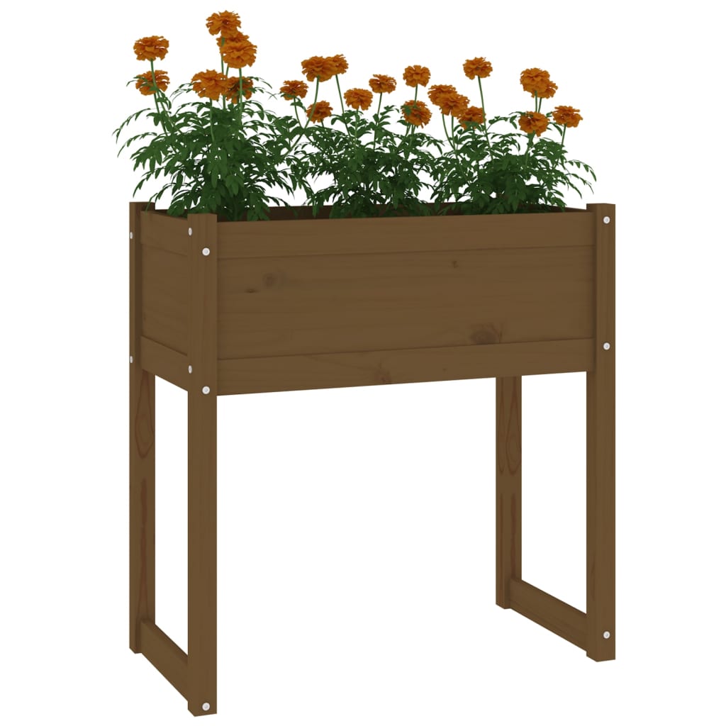 Plantenbak 78x40x81 cm massief grenenhout honingbruin - AllerleiShop