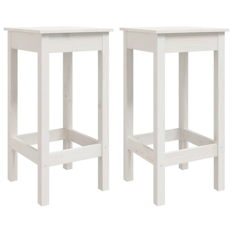 Barstoelen 2 st 40x40x78 cm massief grenenhout wit - AllerleiShop