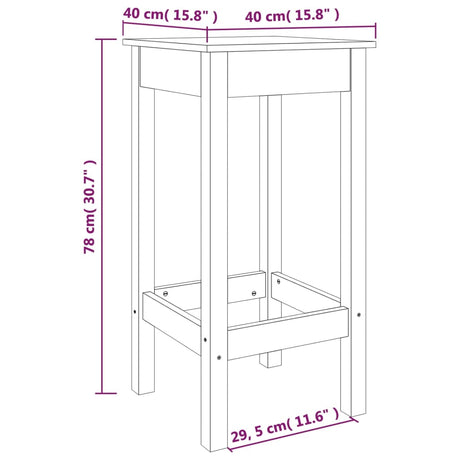 Barstoelen 2 st 40x40x78 cm massief grenenhout wit - AllerleiShop