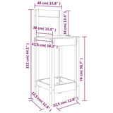 Barstoelen 2 st 40x41,5x112 cm massief grenenhout - AllerleiShop