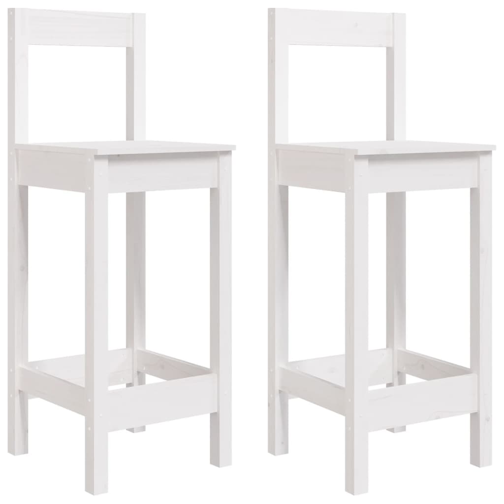 Barstoelen 2 st 40x41,5x112 cm massief grenenhout wit - AllerleiShop