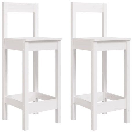 Barstoelen 2 st 40x41,5x112 cm massief grenenhout wit - AllerleiShop