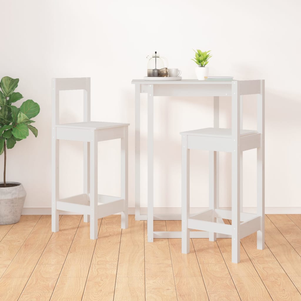 Barstoelen 2 st 40x41,5x112 cm massief grenenhout wit - AllerleiShop