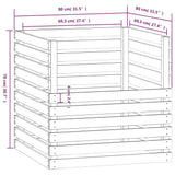 Compostbak 80x80x78 cm massief grenenhout wit - AllerleiShop