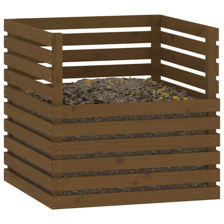 Compostbak 80x80x78 cm massief grenenhout honingbruin - AllerleiShop