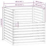 Compostbak 100x100x102 cm massief grenenhout wit - AllerleiShop