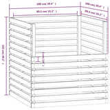 Compostbak 100x100x102 cm massief grenenhout grijs - AllerleiShop