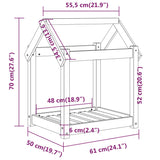 Hondenbed 61x50x70 cm massief grenenhout wit - AllerleiShop