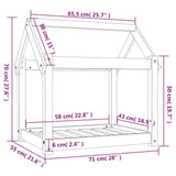 Hondenbed 71x55x70 cm massief grenenhout wit