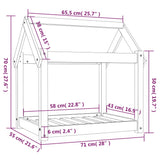 Hondenmand 71x55x70 cm massief grenenhout zwart - AllerleiShop