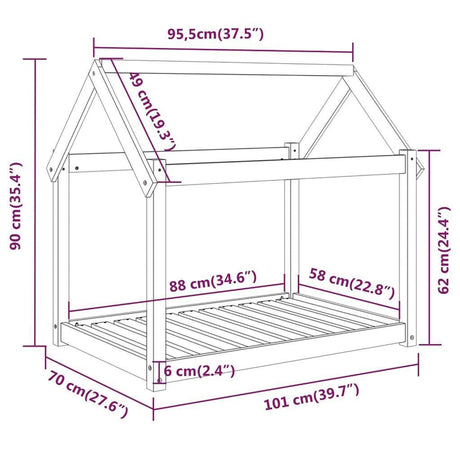 Hondenmand 101x70x90 cm massief grenenhout honingbruin - AllerleiShop