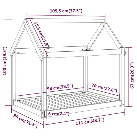 Hondenmand 111x80x100 cm massief grenenhout honingbruin - AllerleiShop