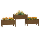 Plantenbak 245,5x44x75 cm massief grenenhout honingbruin - AllerleiShop