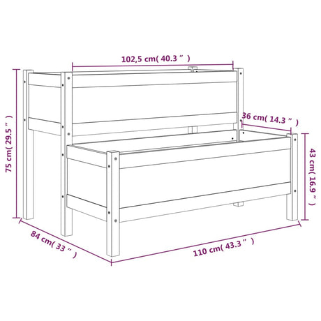 Plantenbak 110x84x75 cm massief grenenhout - AllerleiShop