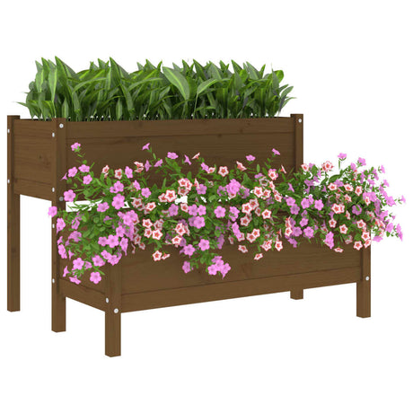 Plantenbak 110x84x75 cm massief grenenhout honingbruin - AllerleiShop