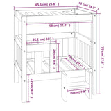 vidaXL Hondenmand 65,5x43x70 cm massief grenenhout wit - AllerleiShop