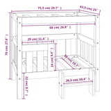 Hondenmand 75,5x63,5x70 cm massief grenenhout grijs - AllerleiShop