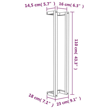 Handdoekenrek 23x18x110 cm massief grenenhout wit - AllerleiShop