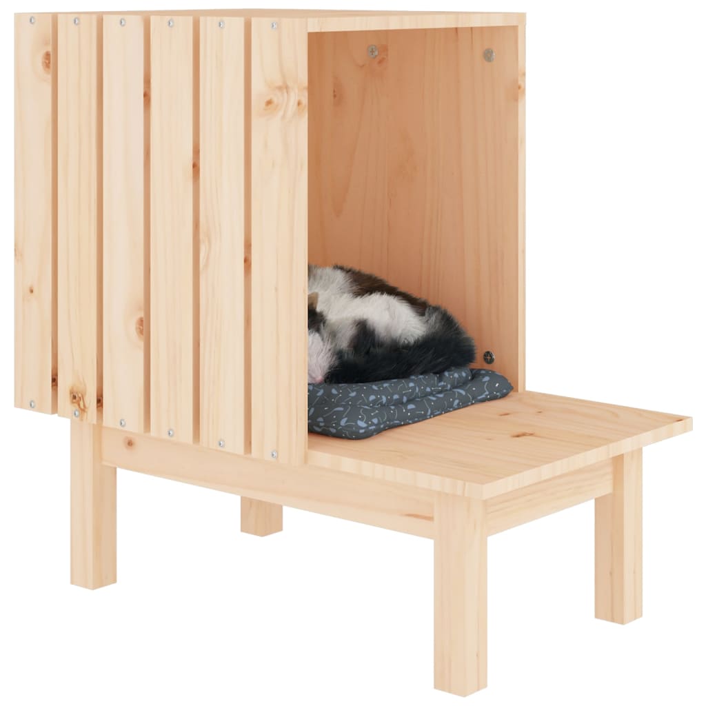 Kattenhuis 60x36x60 cm massief grenenhout - AllerleiShop