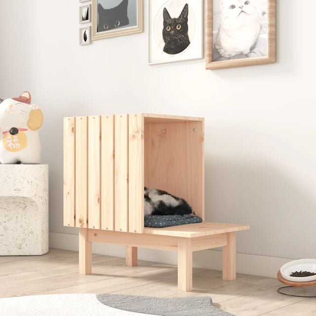 Kattenhuis 60x36x60 cm massief grenenhout - AllerleiShop