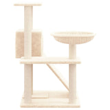 Kattenmeubel met sisal krabpalen 82 cm crèmekleurig