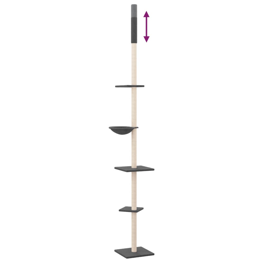 Kattenmeubel vloer tot plafond 263,5-289,5 cm donkergrijs