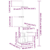 Kattenmeubel vloer tot plafond 250,5-276,5 cm crèmekleurig