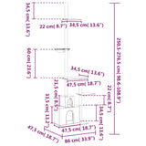 Kattenmeubel vloer tot plafond 250,5-276,5 cm donkergrijs