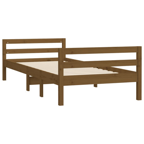 Bedframe 75x190 cm massief grenenhout honingbruin - AllerleiShop