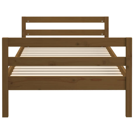 Bedframe 75x190 cm massief grenenhout honingbruin - AllerleiShop