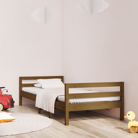 Bedframe 75x190 cm massief grenenhout honingbruin - AllerleiShop