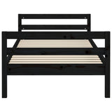 Bedframe 75x190 cm massief grenenhout zwart - AllerleiShop