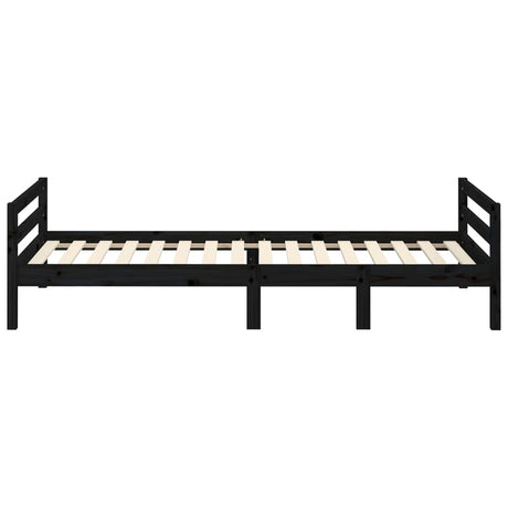 Bedframe 75x190 cm massief grenenhout zwart - AllerleiShop