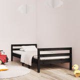 Bedframe 75x190 cm massief grenenhout zwart - AllerleiShop