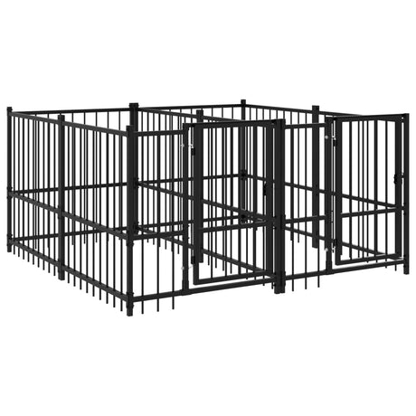 Hondenkennel voor buiten 3,75 m² staal - AllerleiShop