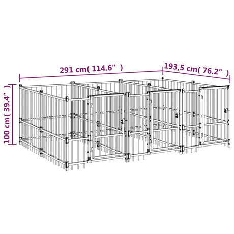 Hondenkennel voor buiten 5,63 m² staal - AllerleiShop