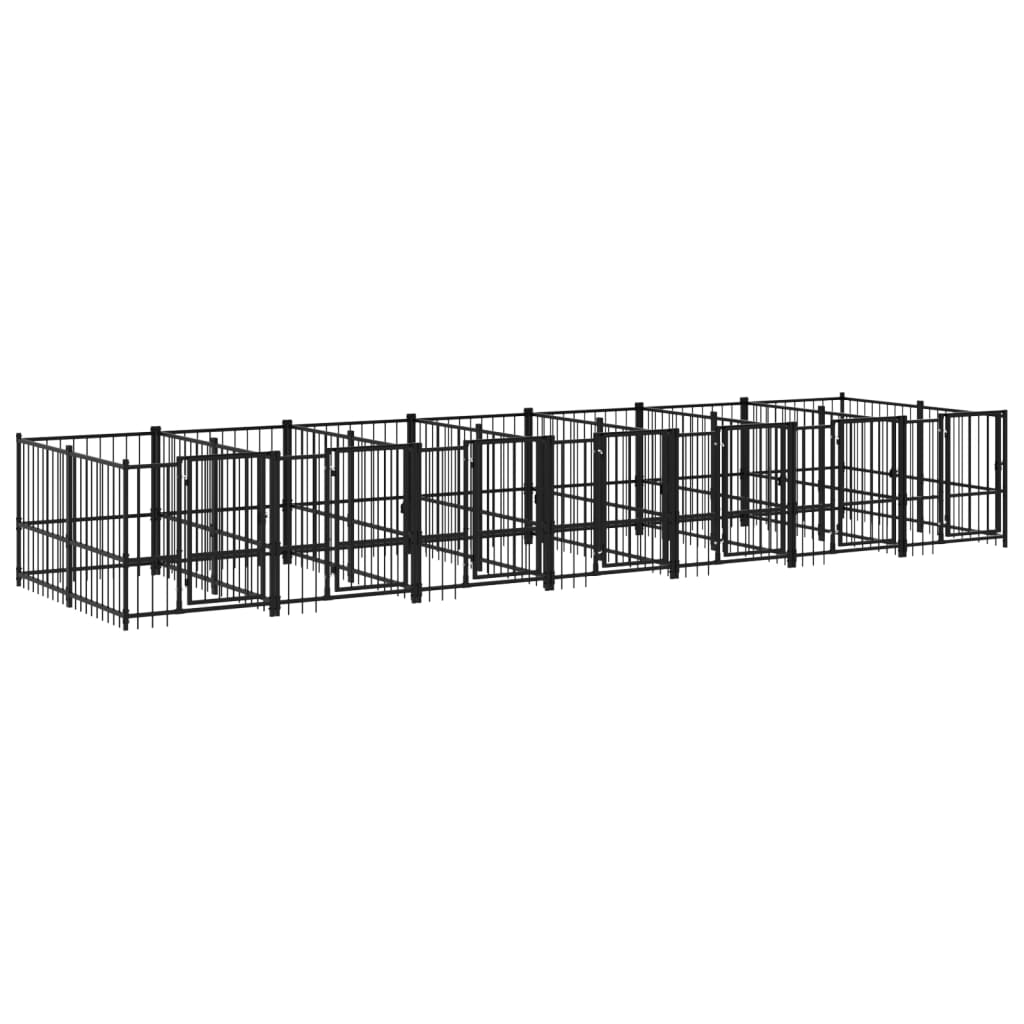 Hondenkennel voor buiten 13,14 m² staal - AllerleiShop