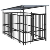 Hondenkennel met dak 1,88 m² staal - AllerleiShop