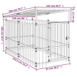 Hondenkennel met dak 1,88 m² staal - AllerleiShop