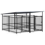 Hondenkennel met dak 3,75 m² staal - AllerleiShop