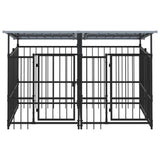 Hondenkennel met dak 3,75 m² staal - AllerleiShop