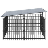 Hondenkennel met dak 3,75 m² staal - AllerleiShop