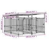 Hondenkennel met dak 3,75 m² staal - AllerleiShop