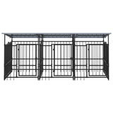 Hondenkennel met dak 5,63 m² staal - AllerleiShop