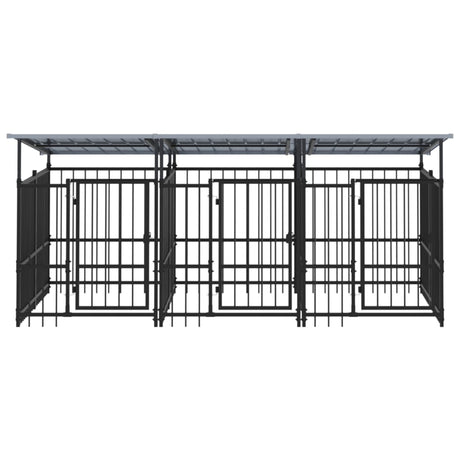 Hondenkennel met dak 5,63 m² staal - AllerleiShop