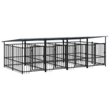 Hondenkennel met dak 7,51 m² staal - AllerleiShop