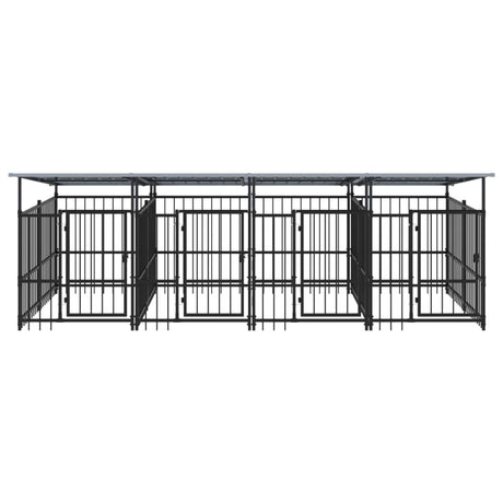 Hondenkennel met dak 7,51 m² staal - AllerleiShop