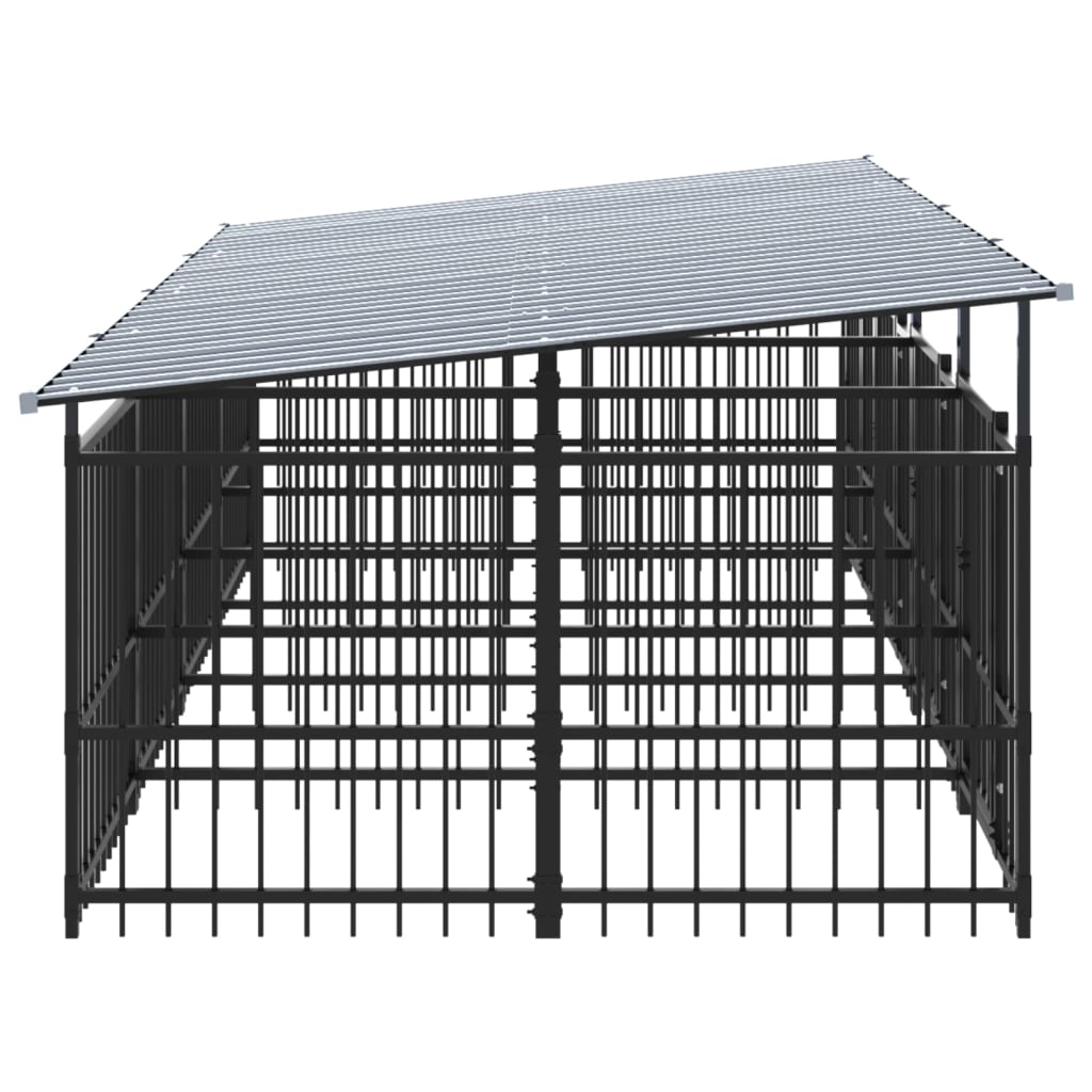 Hondenkennel met dak 7,51 m² staal - AllerleiShop