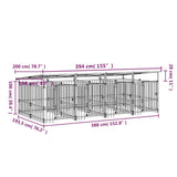 Hondenkennel met dak 7,51 m² staal - AllerleiShop